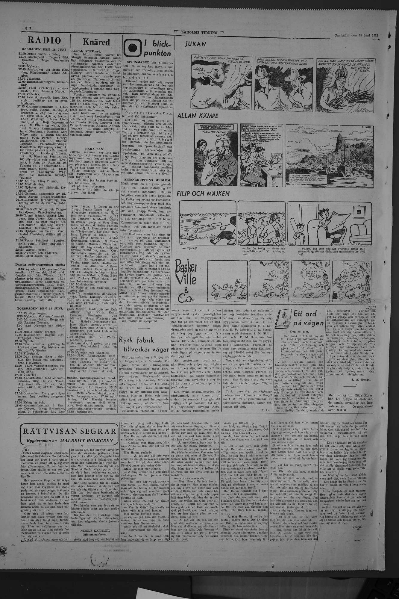 Laholms Tidning Onsdag 18 juni 1952, sida 6
