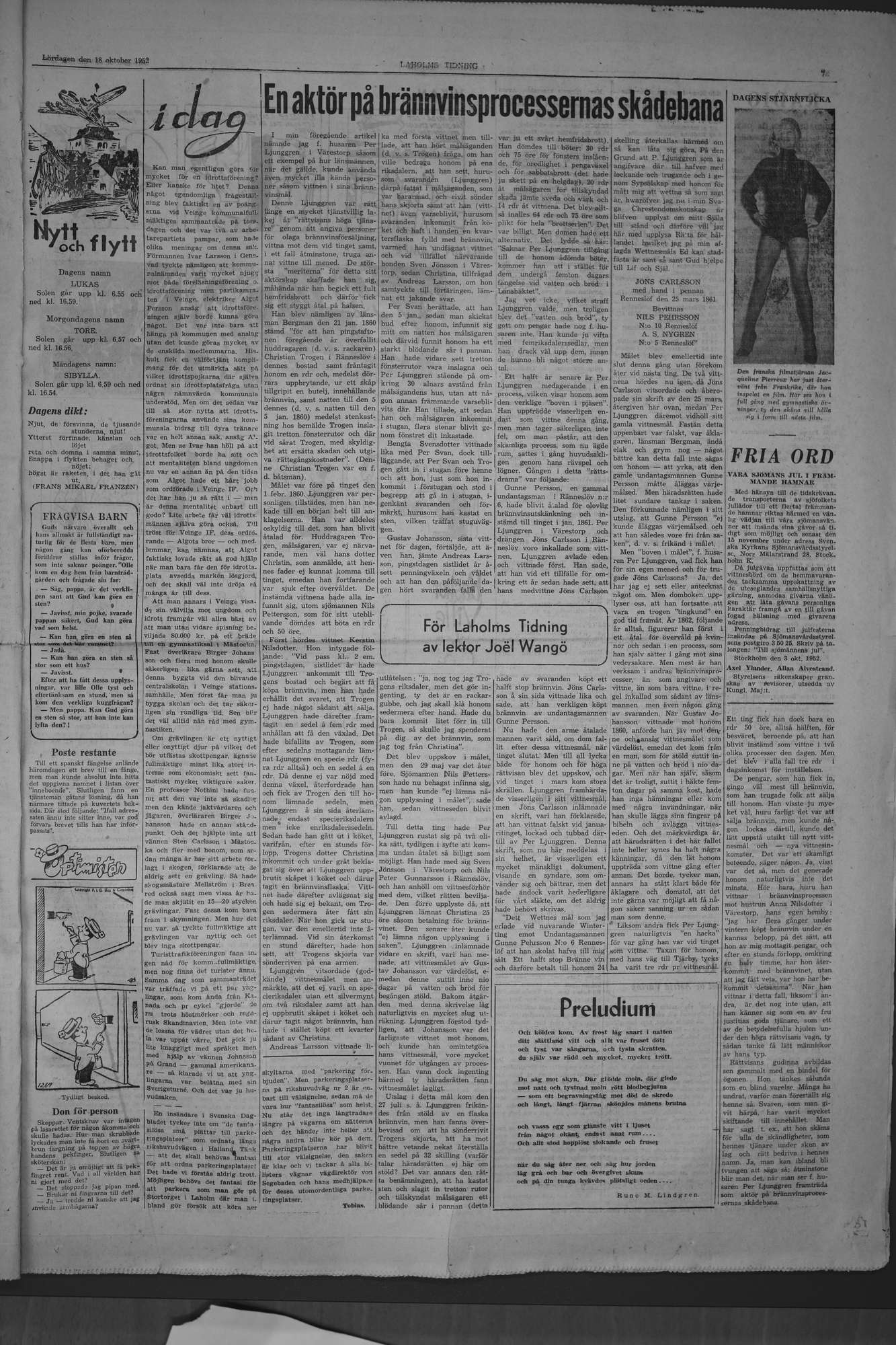 Laholms Tidning Lördag 18 oktober 1952, sida 7