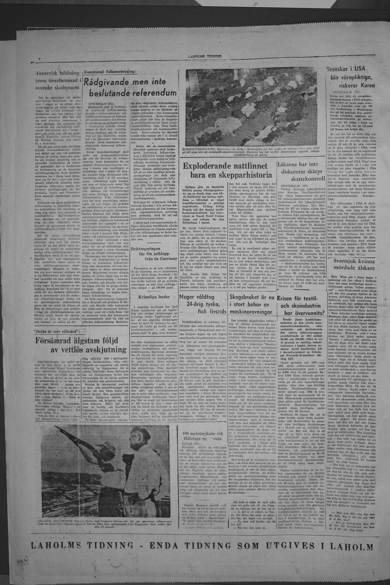 Laholms Tidning Fredag 19 december 1952, sida 6