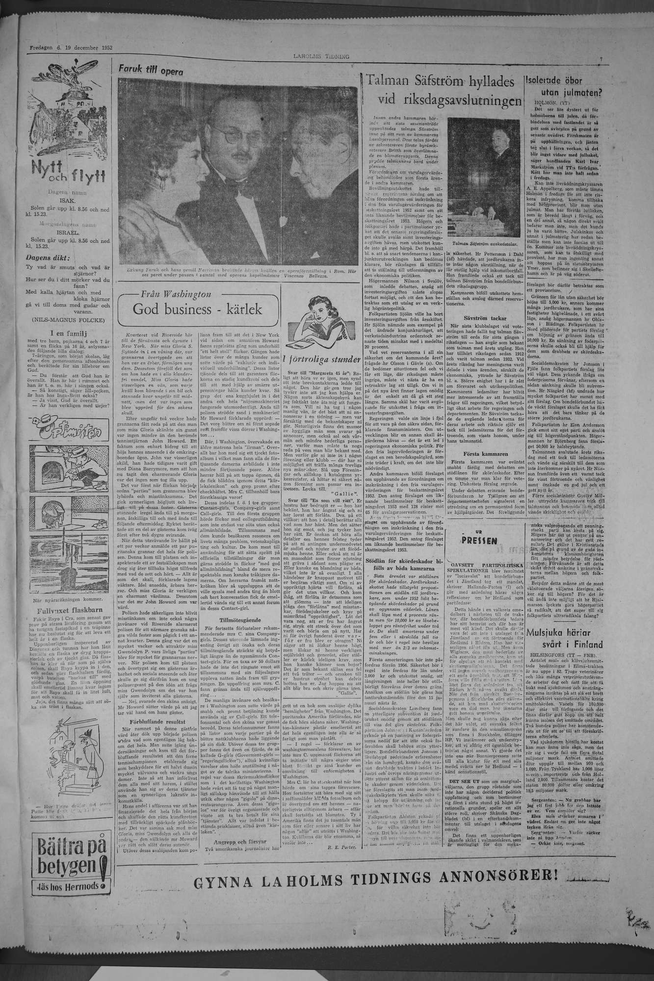 Laholms Tidning Fredag 19 december 1952, sida 7