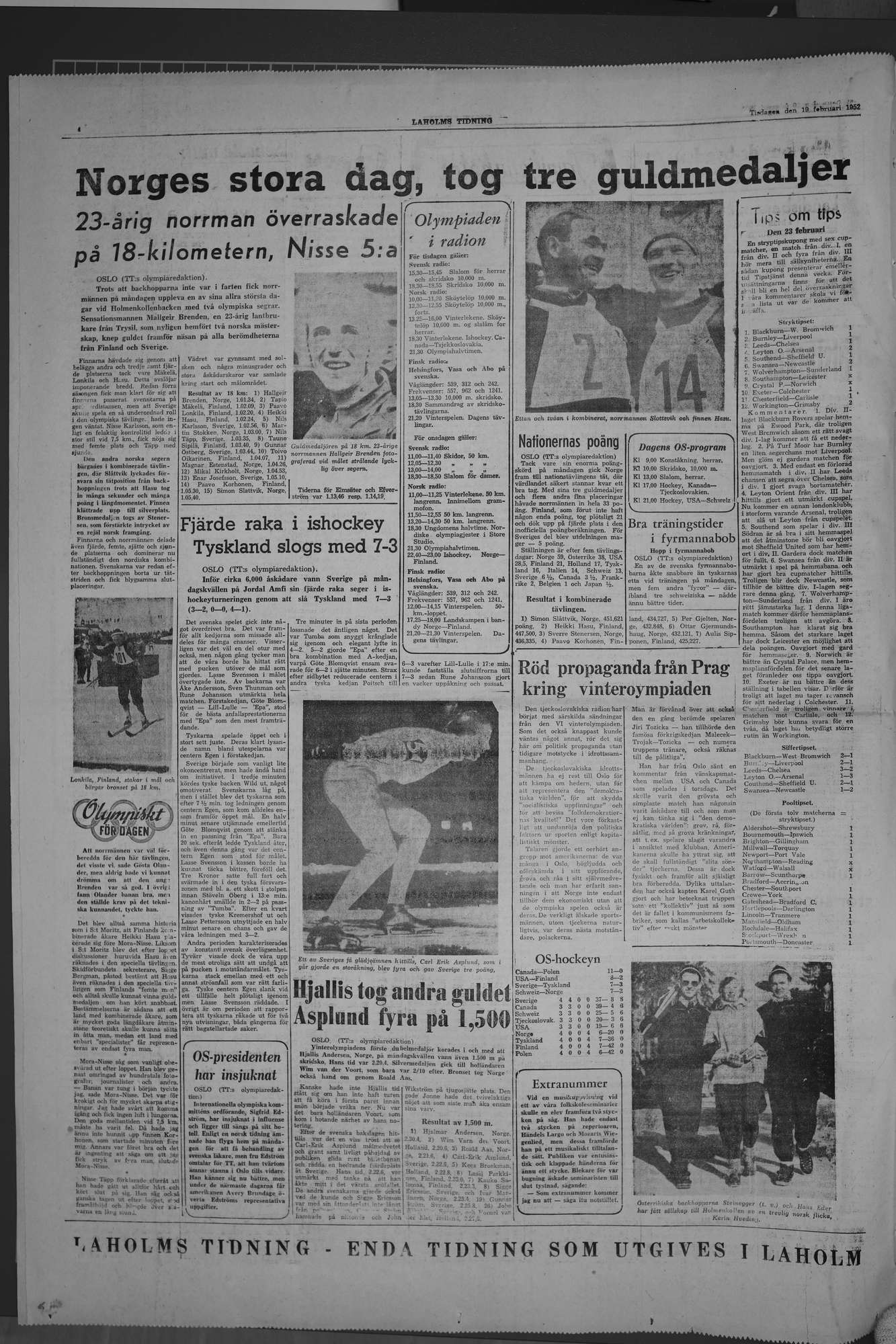 Laholms Tidning Tisdag 19 februari 1952, sida 4