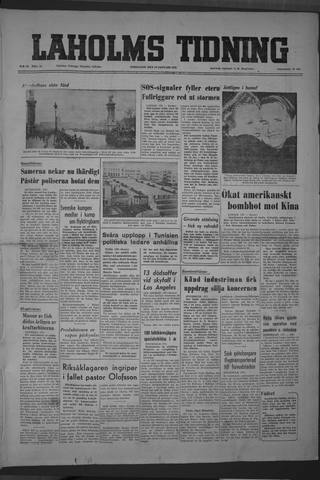 Förstasidan, Lördag 19 januari 1952