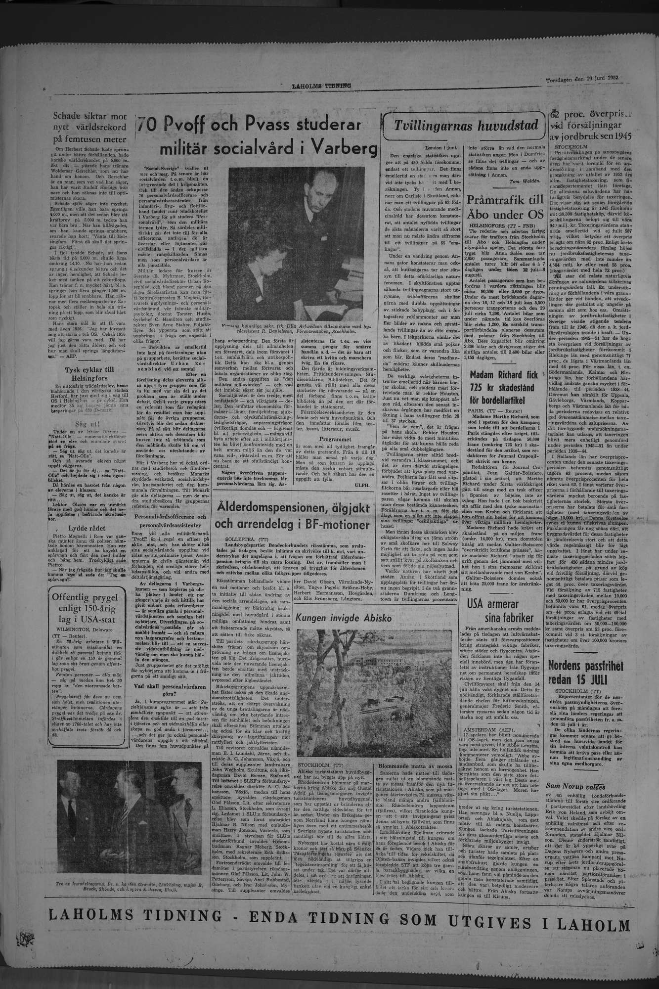 Laholms Tidning Torsdag 19 juni 1952, sida 6