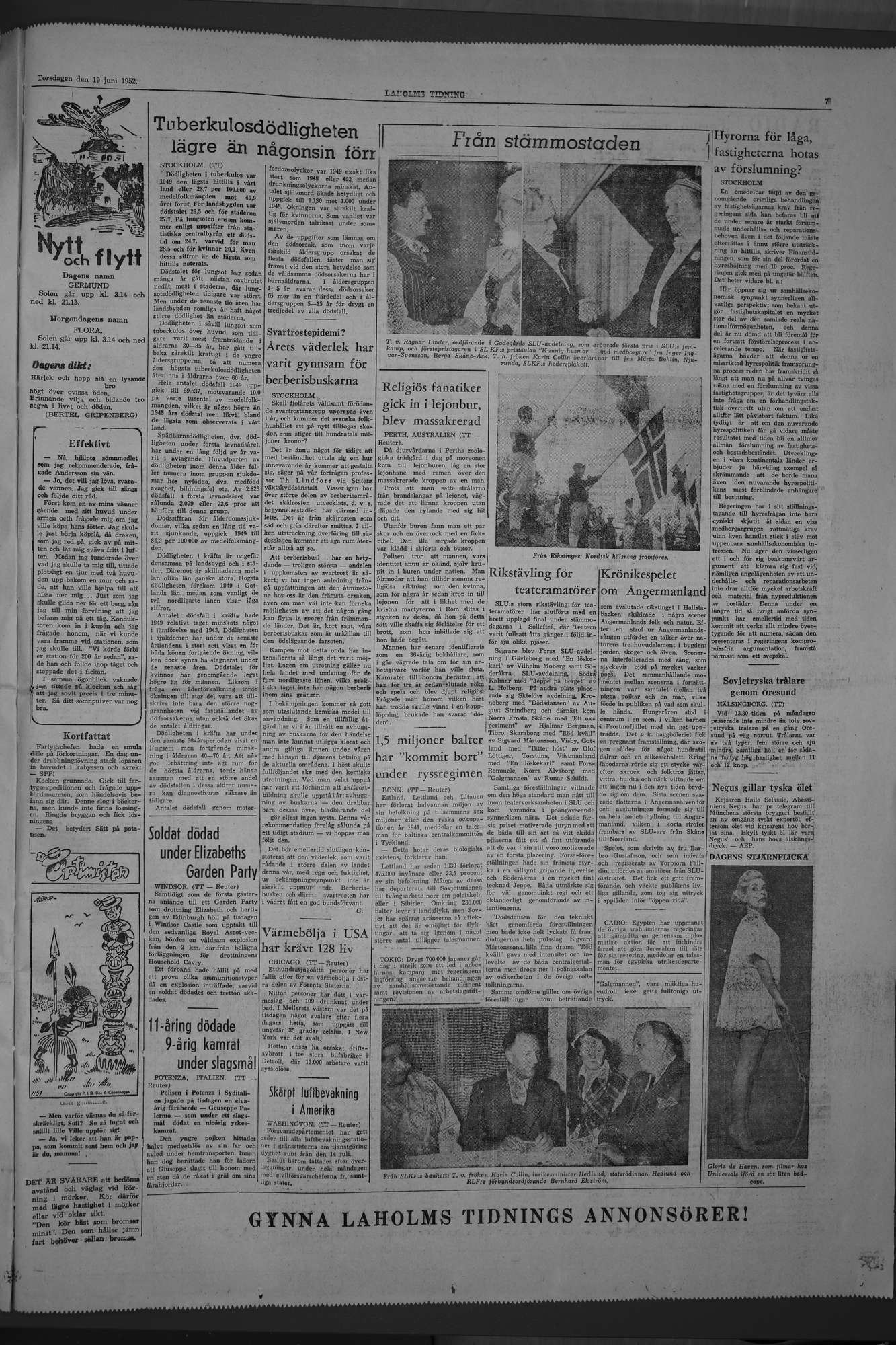 Laholms Tidning Torsdag 19 juni 1952, sida 7