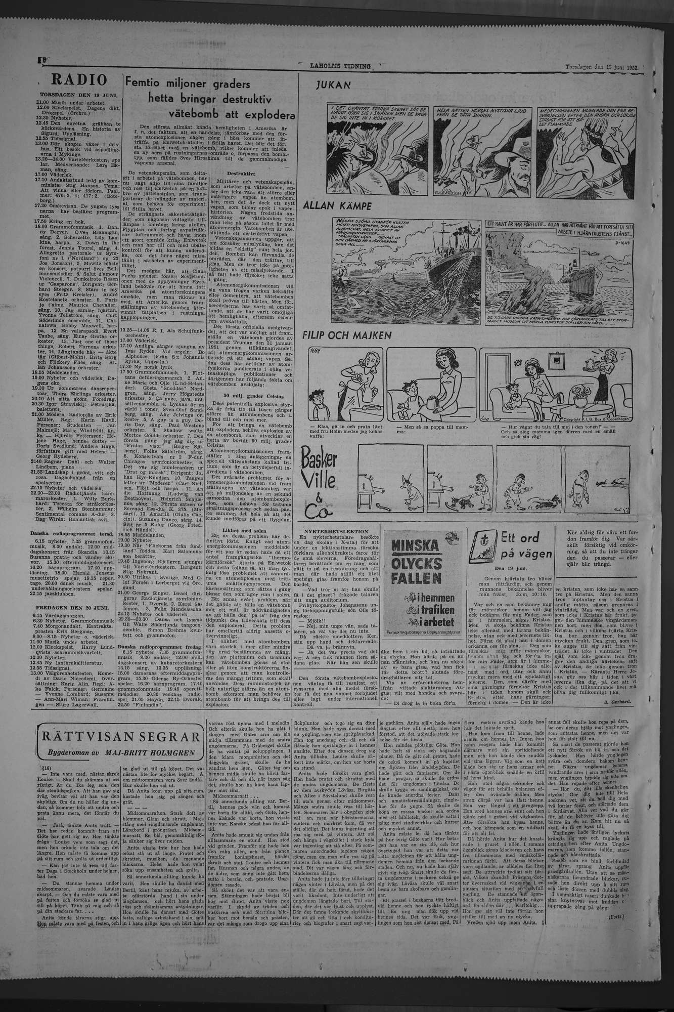 Laholms Tidning Torsdag 19 juni 1952, sida 8