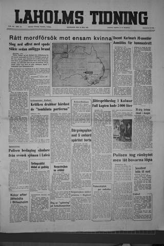 Förstasidan, Måndag 19 maj 1952