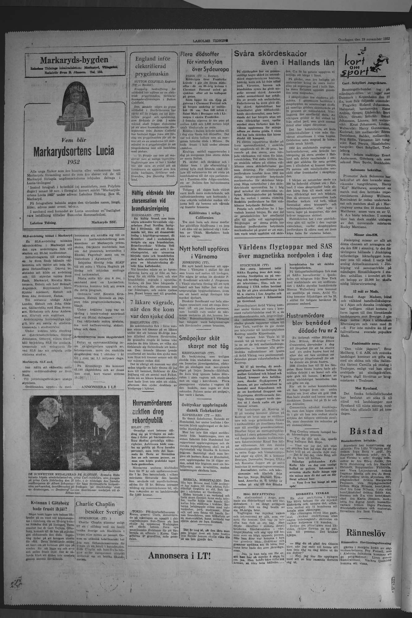 Laholms Tidning Onsdag 19 november 1952, sida 4