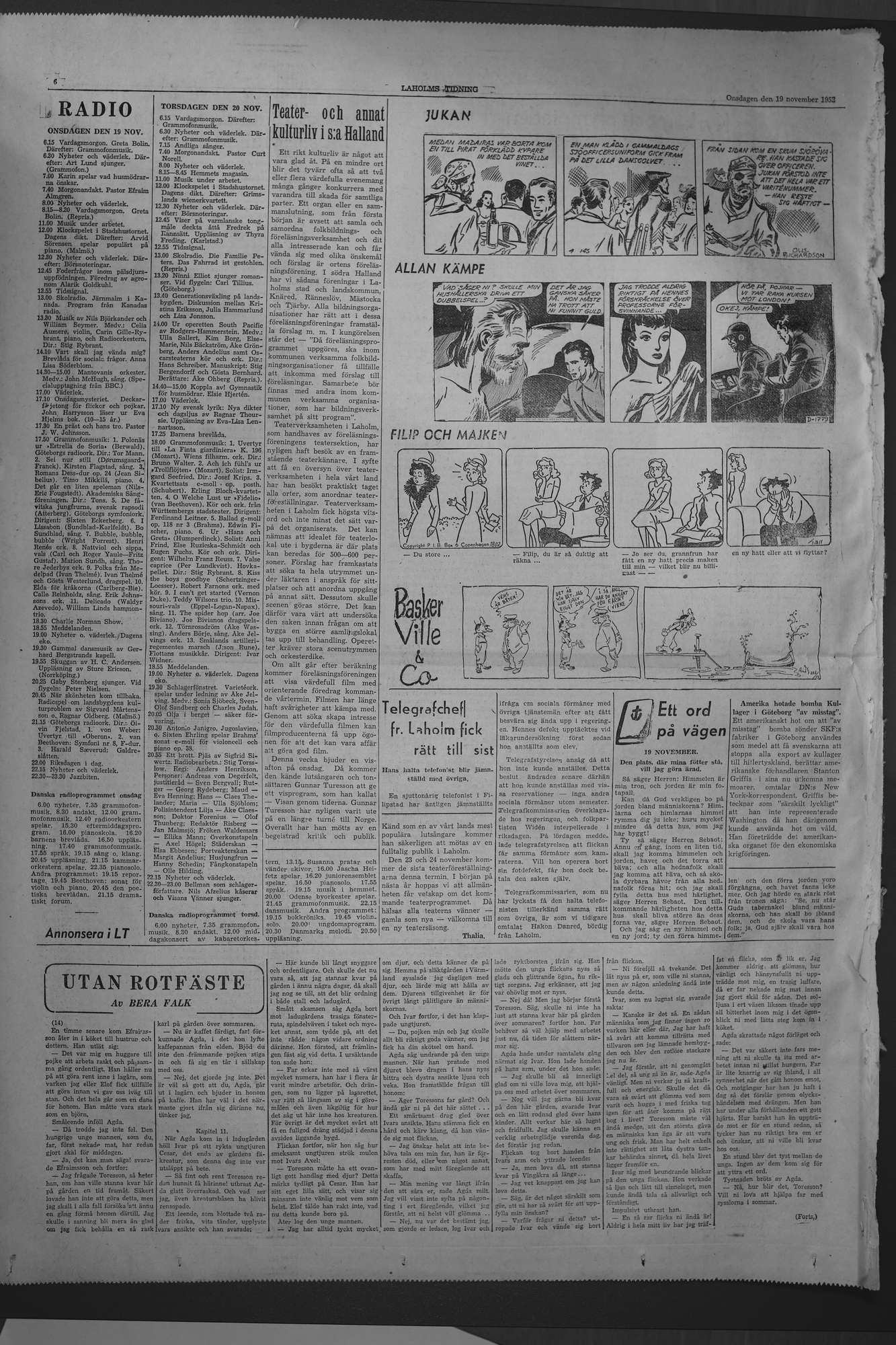 Laholms Tidning Onsdag 19 november 1952, sida 6