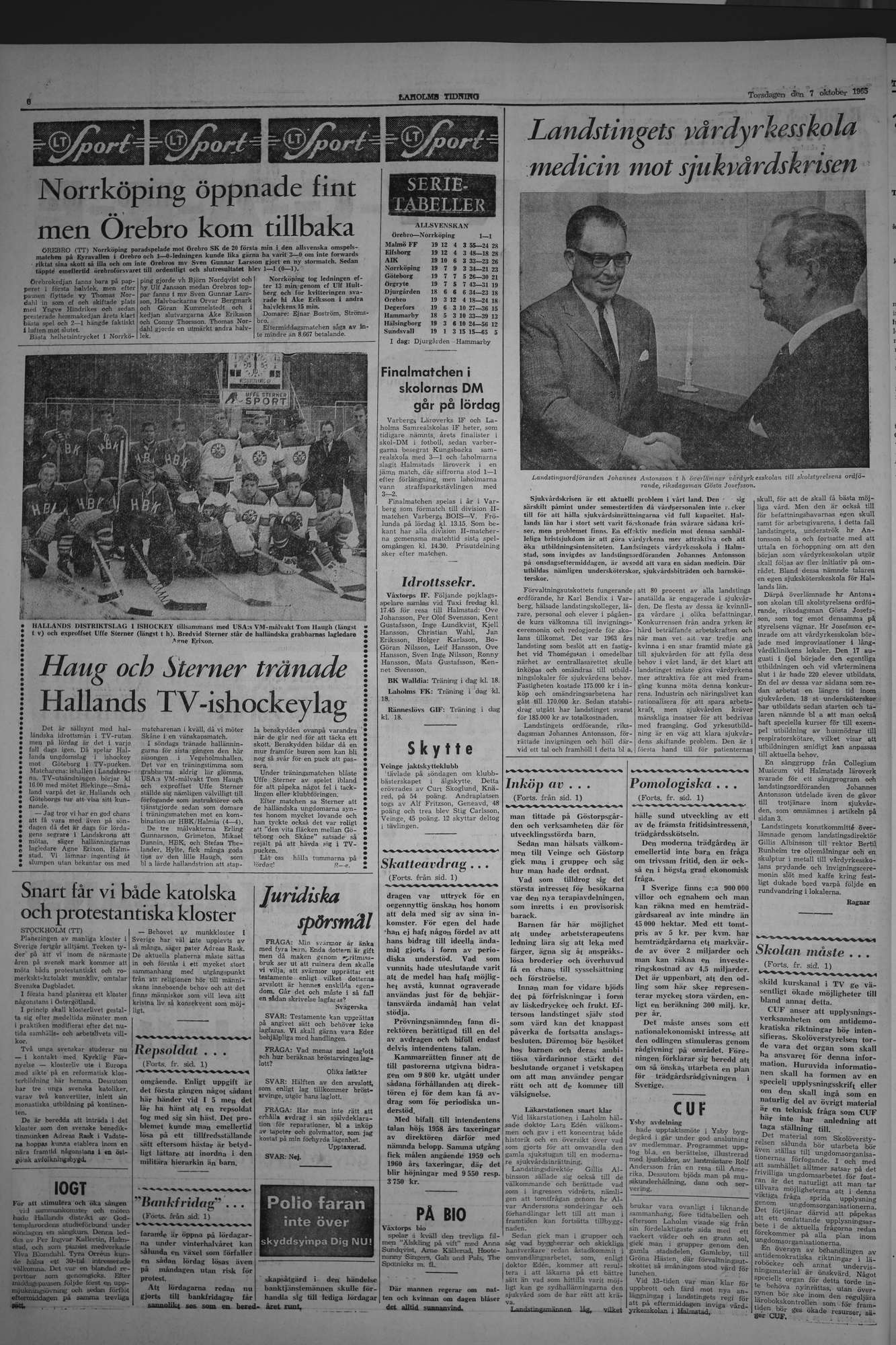 Laholms Tidning Torsdag 7 oktober 1965, sida 6
