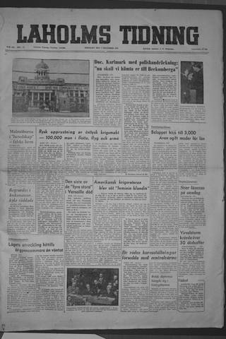 Förstasidan, Tisdag 2 december 1952