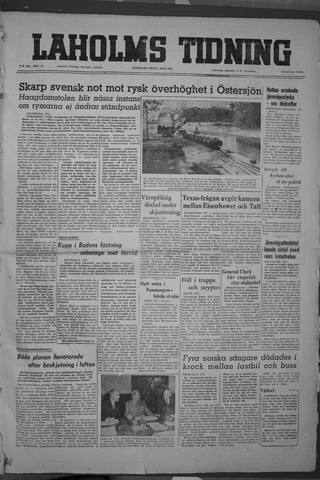Förstasidan, Onsdag 2 juli 1952