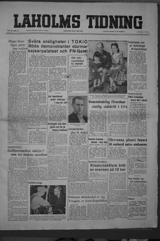 Förstasidan, Fredag 2 maj 1952
