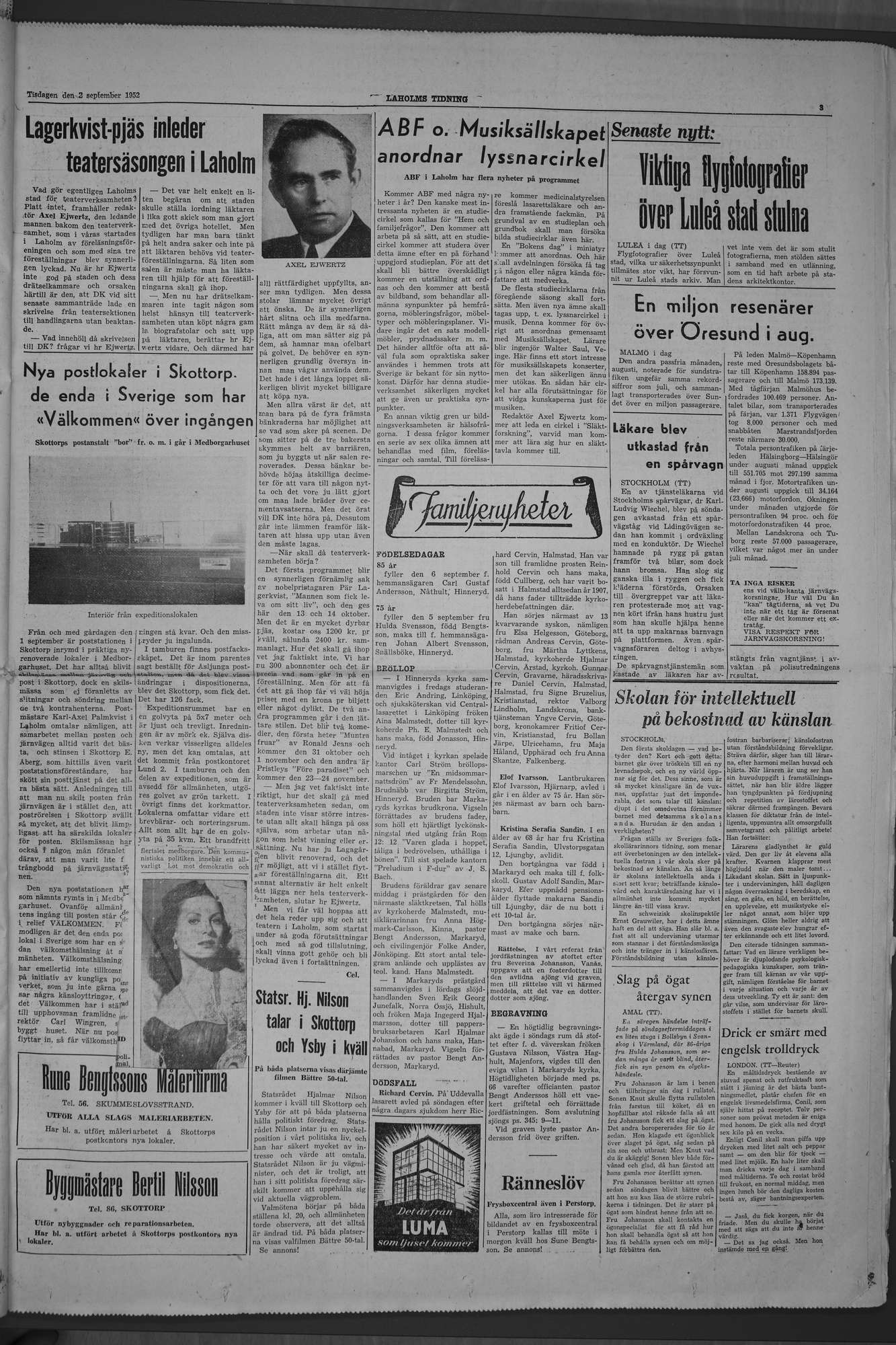 Laholms Tidning Tisdag 2 september 1952, sida 4