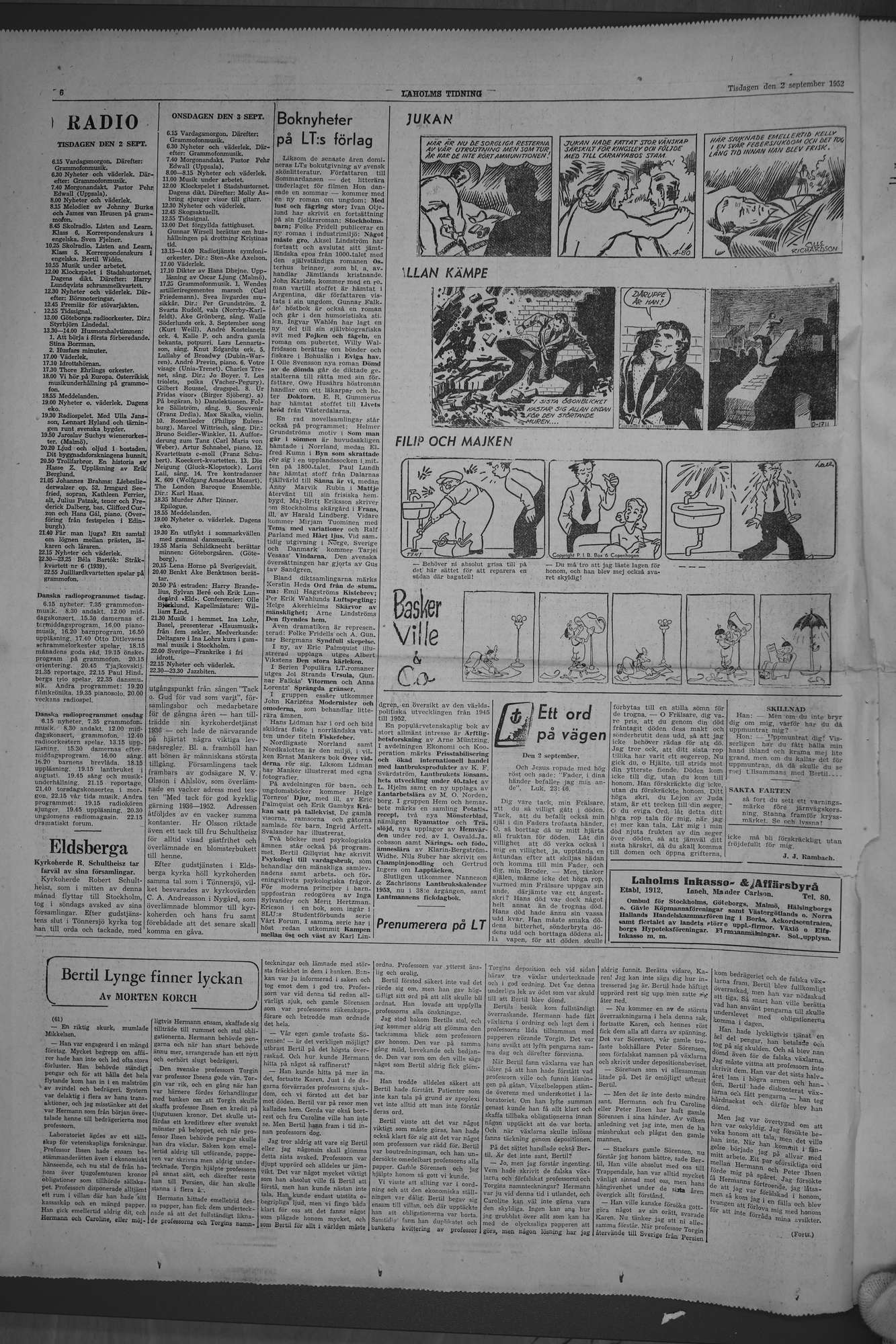 Laholms Tidning Tisdag 2 september 1952, sida 7