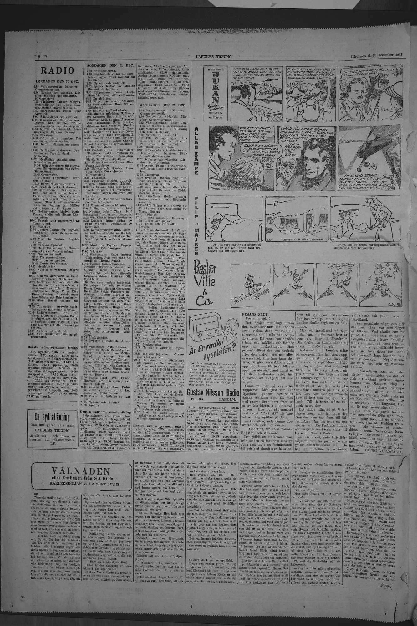 Laholms Tidning Lördag 20 december 1952, sida 8
