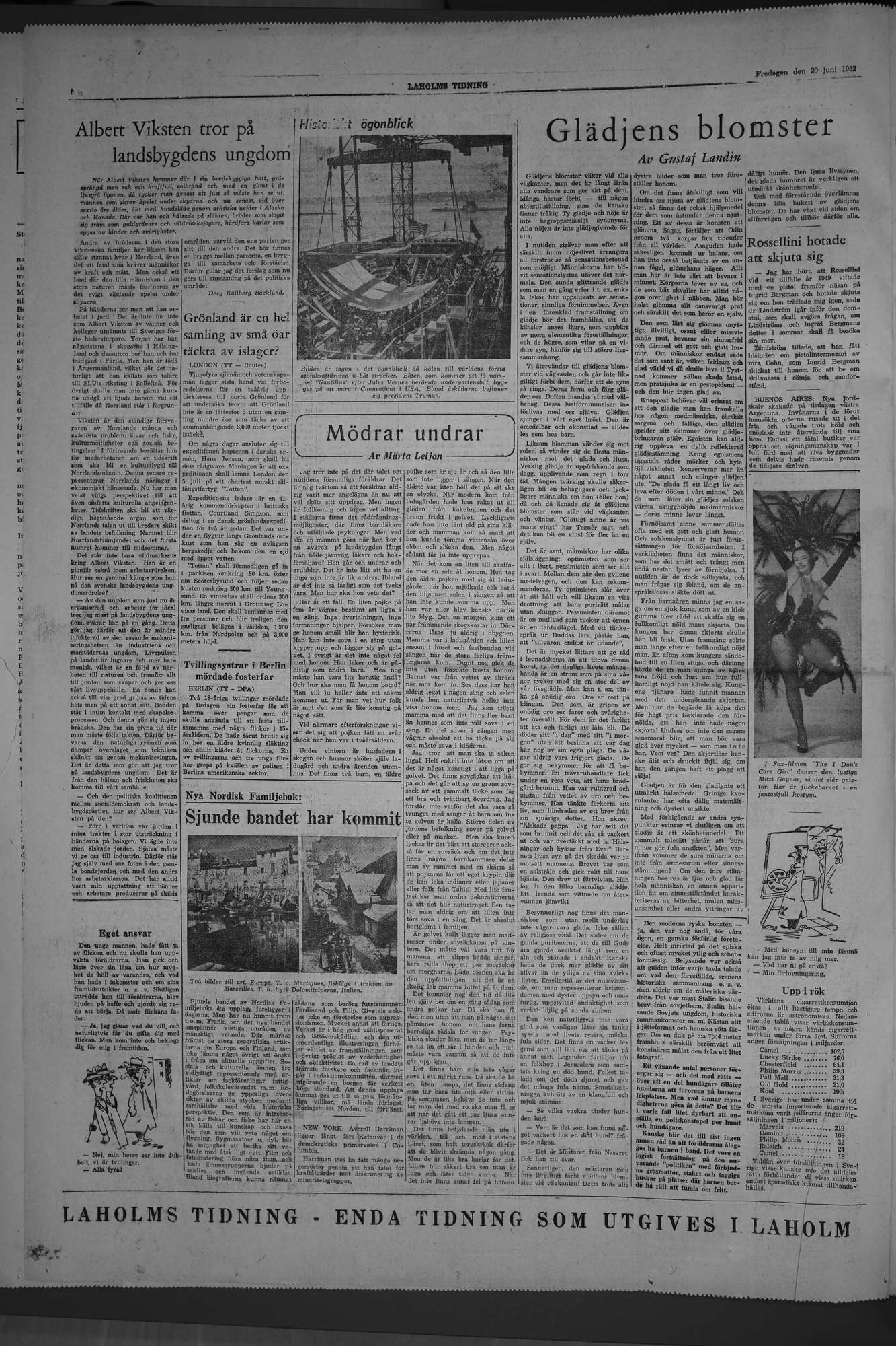 Laholms Tidning Fredag 20 juni 1952, sida 6