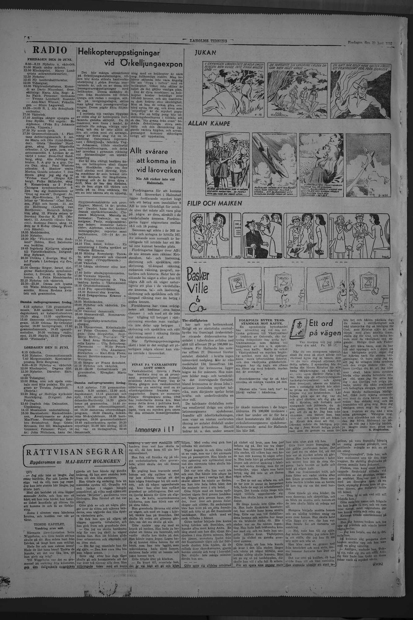 Laholms Tidning Fredag 20 juni 1952, sida 8
