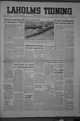 Förstasidan, Tisdag 20 maj 1952