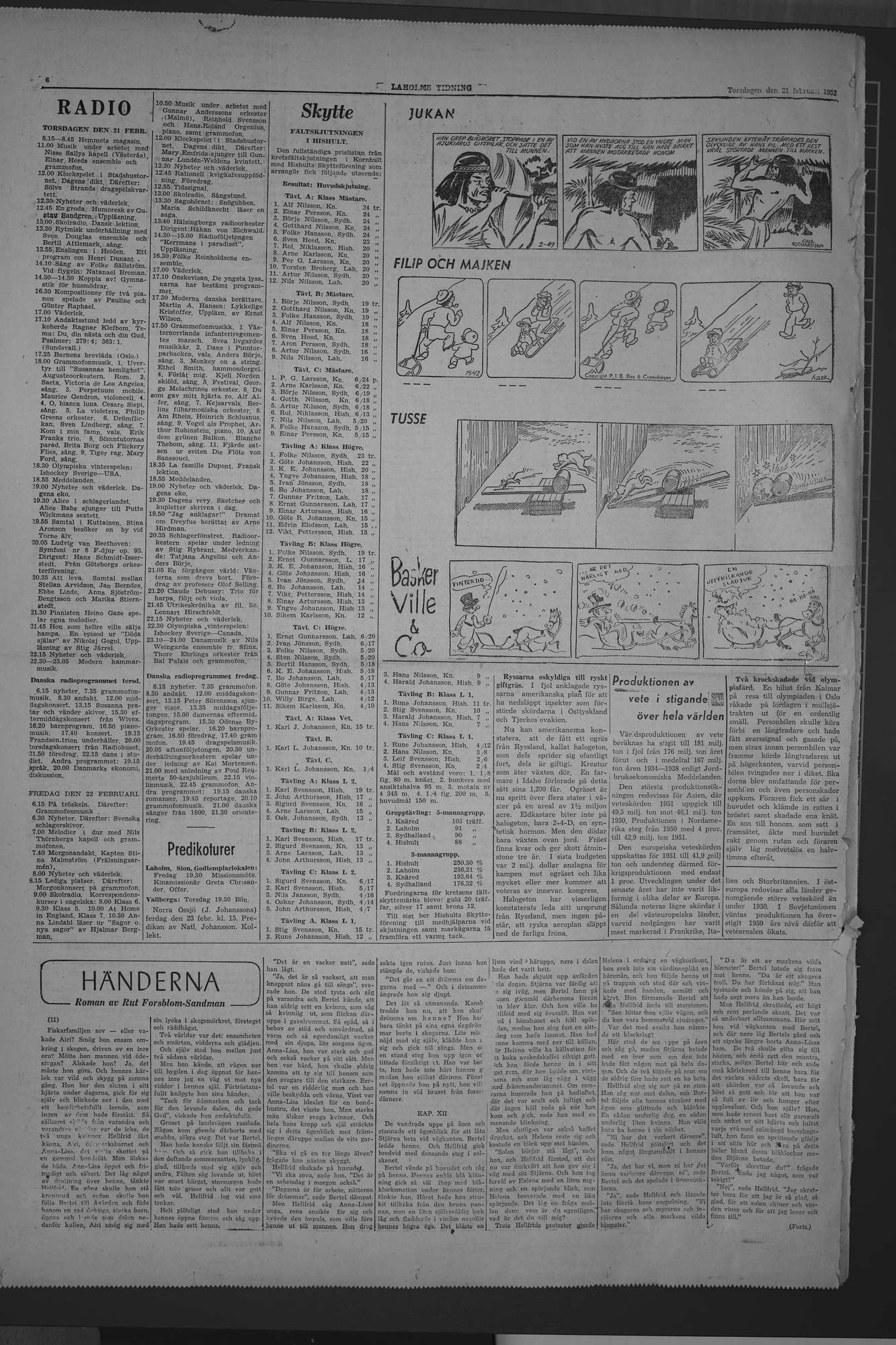 Laholms Tidning Torsdag 21 februari 1952, sida 6