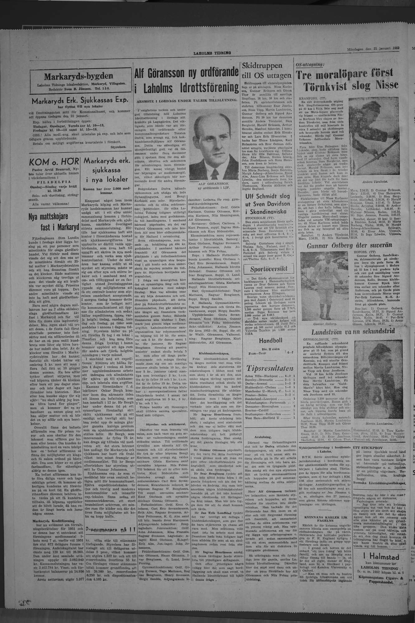 Laholms Tidning Måndag 21 januari 1952, sida 4