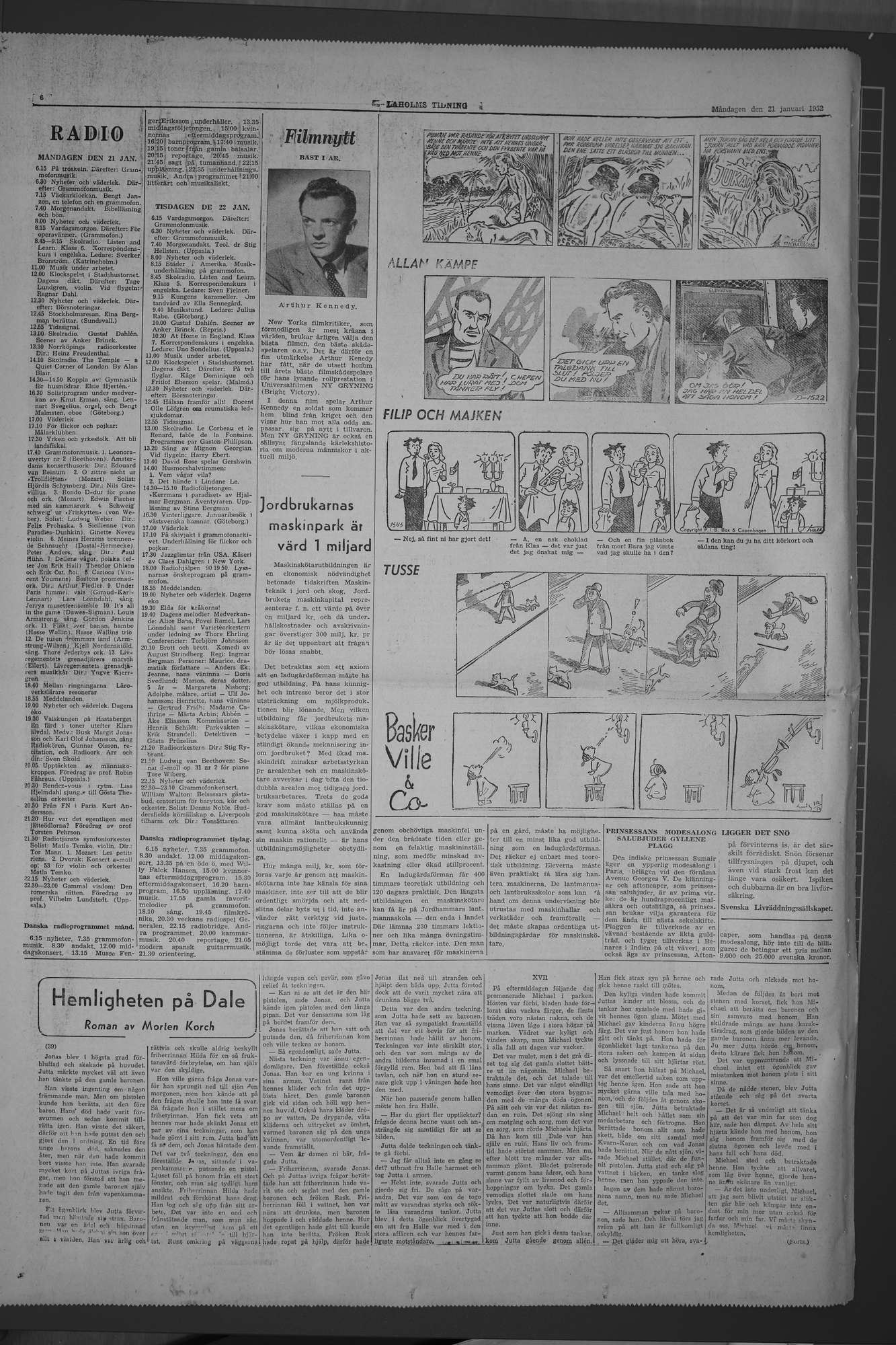 Laholms Tidning Måndag 21 januari 1952, sida 6