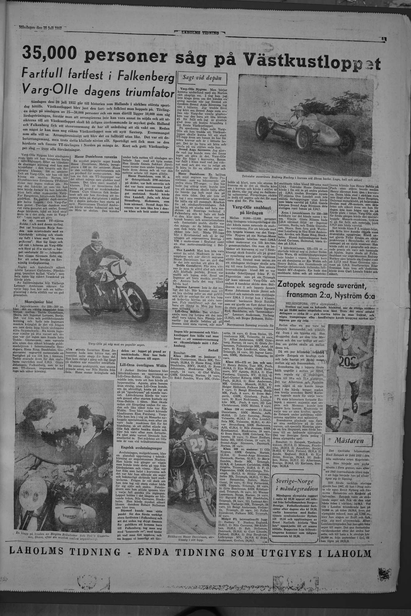 Laholms Tidning Måndag 21 juli 1952, sida 5