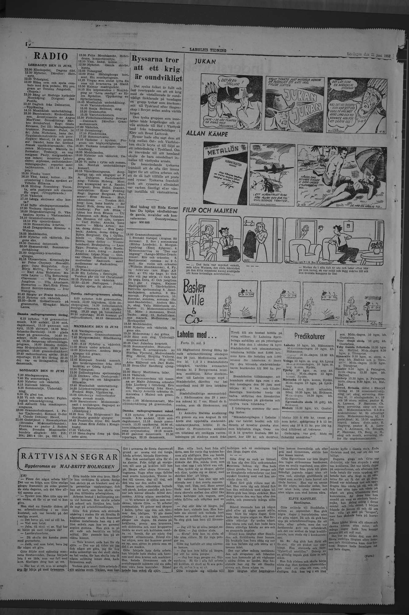 Laholms Tidning Lördag 21 juni 1952, sida 8