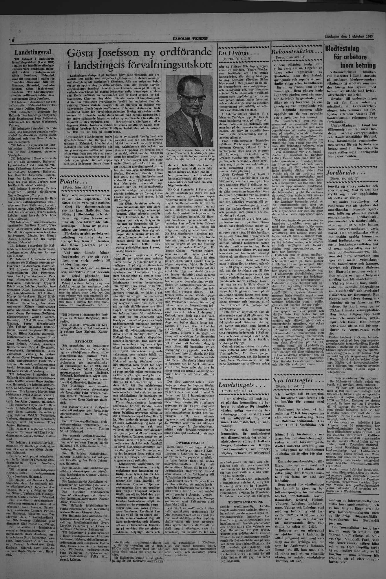 Laholms Tidning Lördag 9 oktober 1965, sida 6