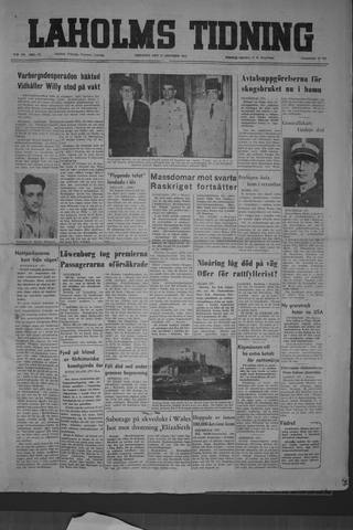 Förstasidan, Tisdag 21 oktober 1952