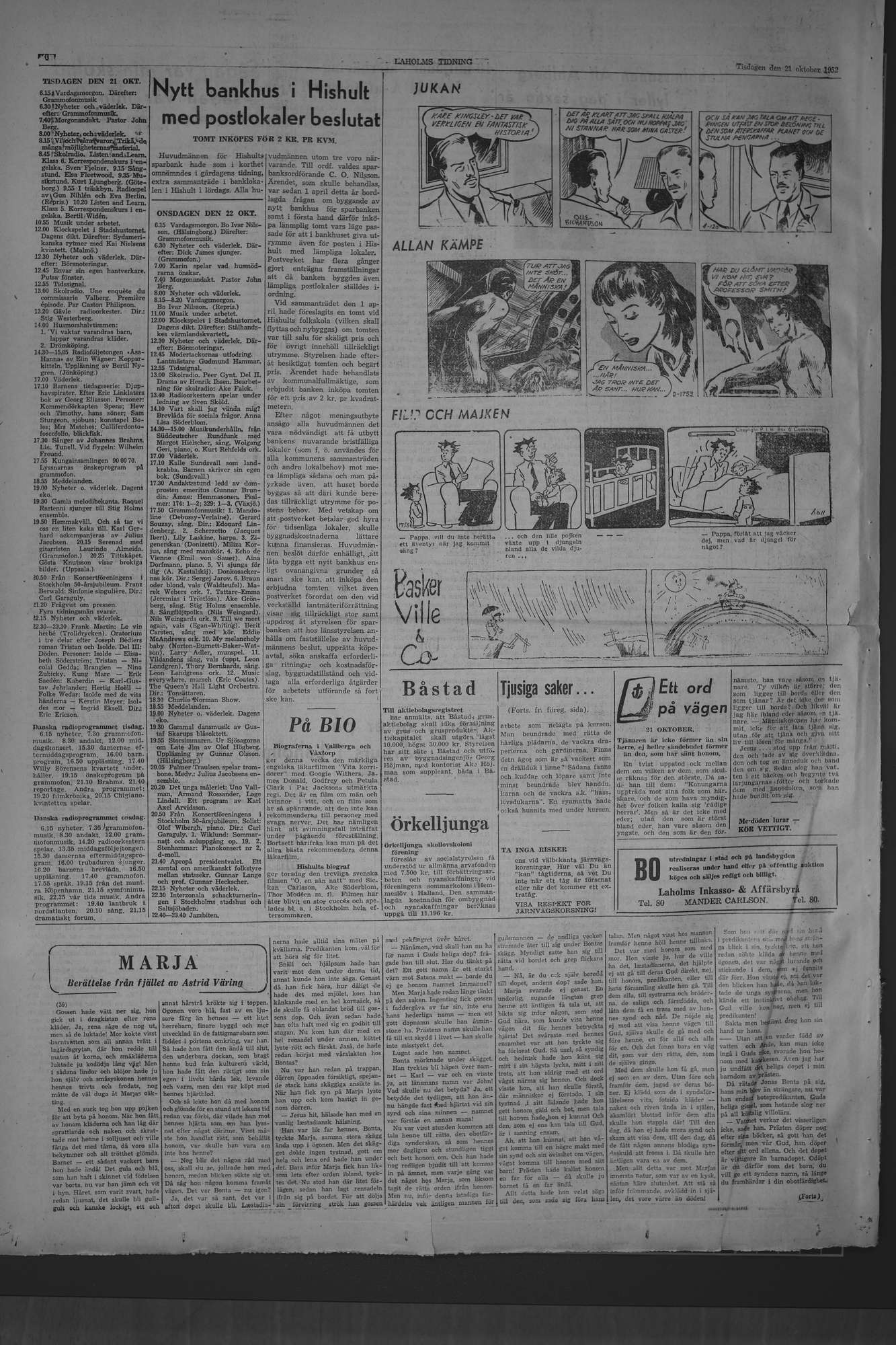 Laholms Tidning Tisdag 21 oktober 1952, sida 6