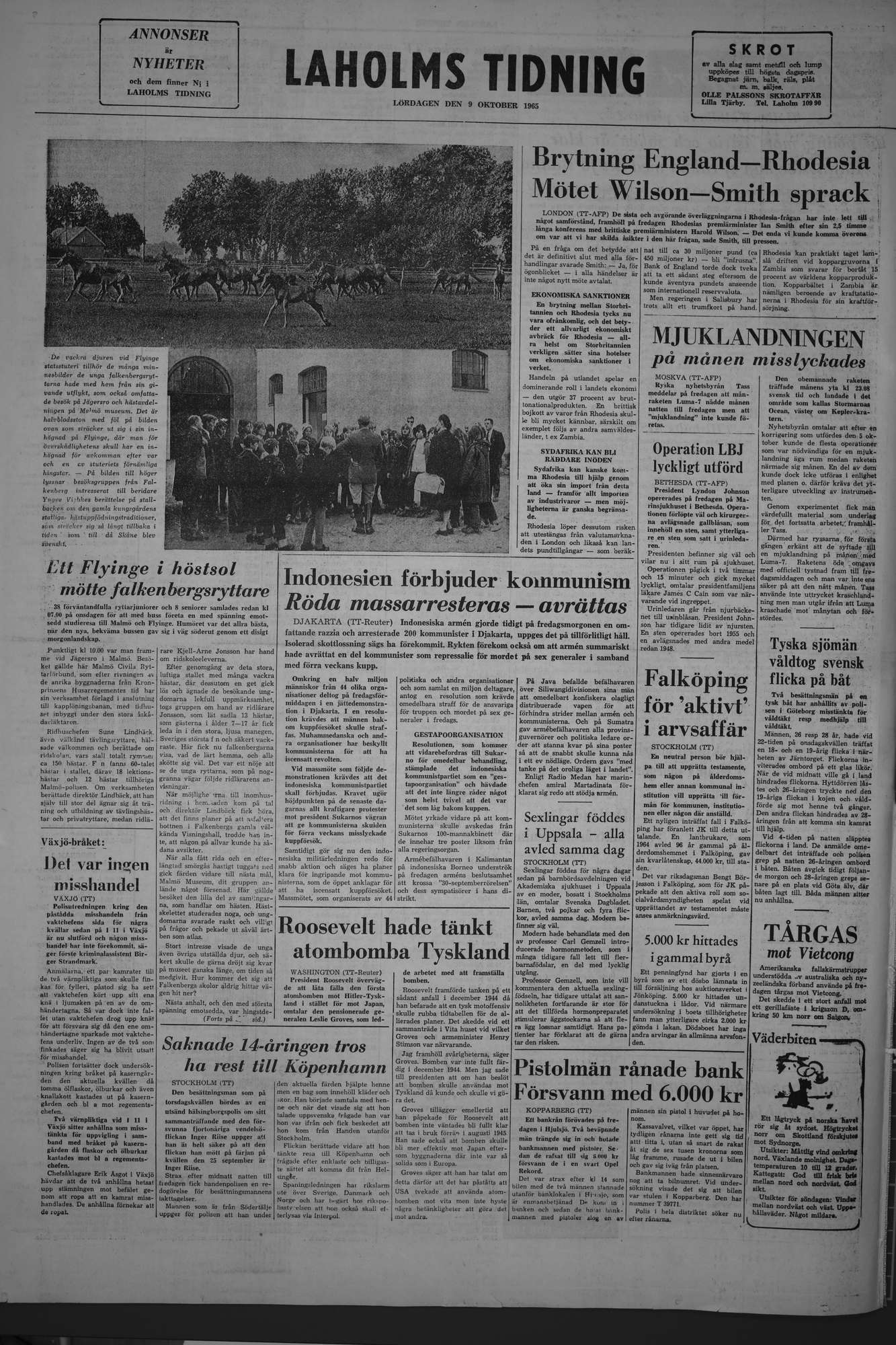 Laholms Tidning Lördag 9 oktober 1965, sida 8