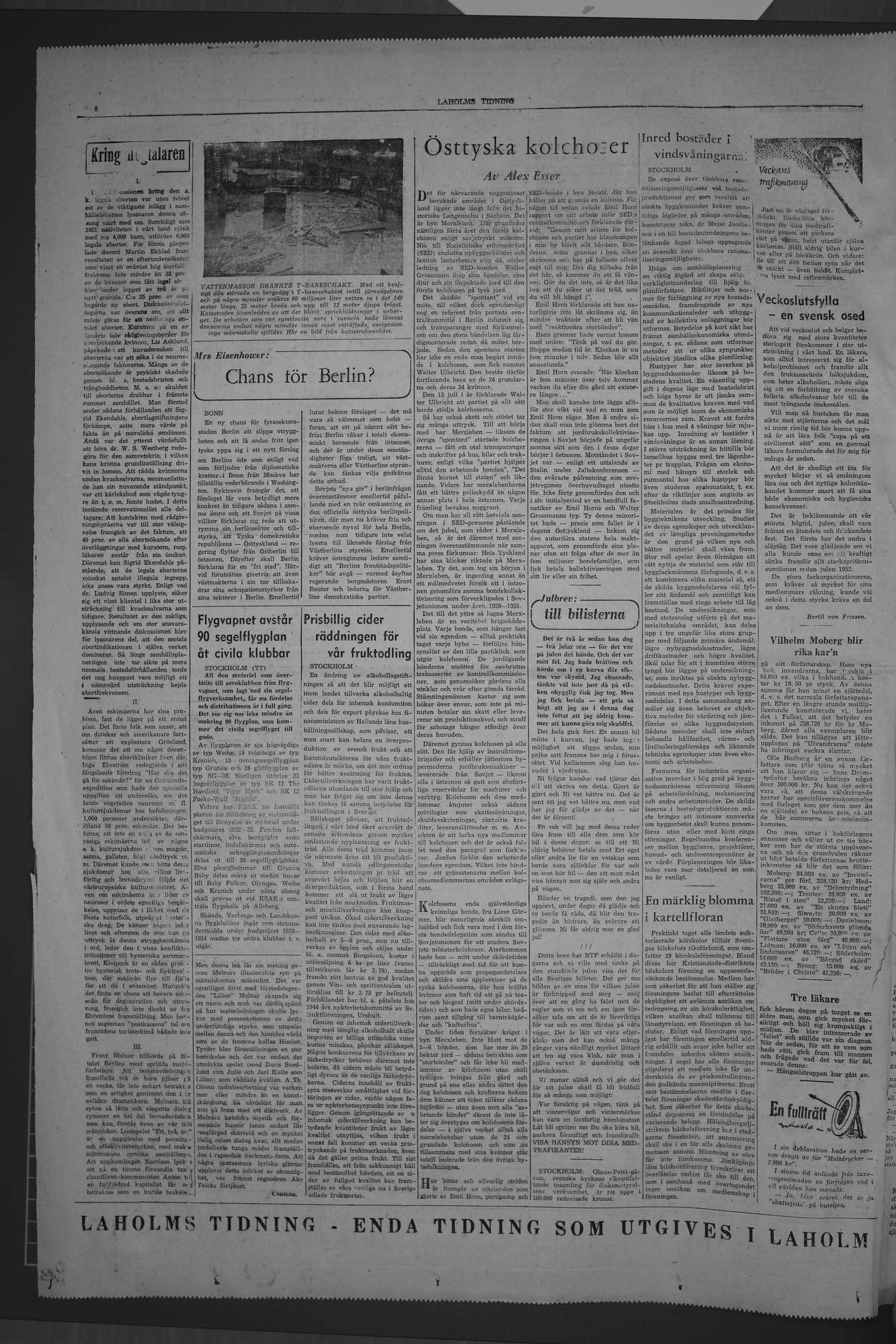 Laholms Tidning Måndag 22 december 1952, sida 6