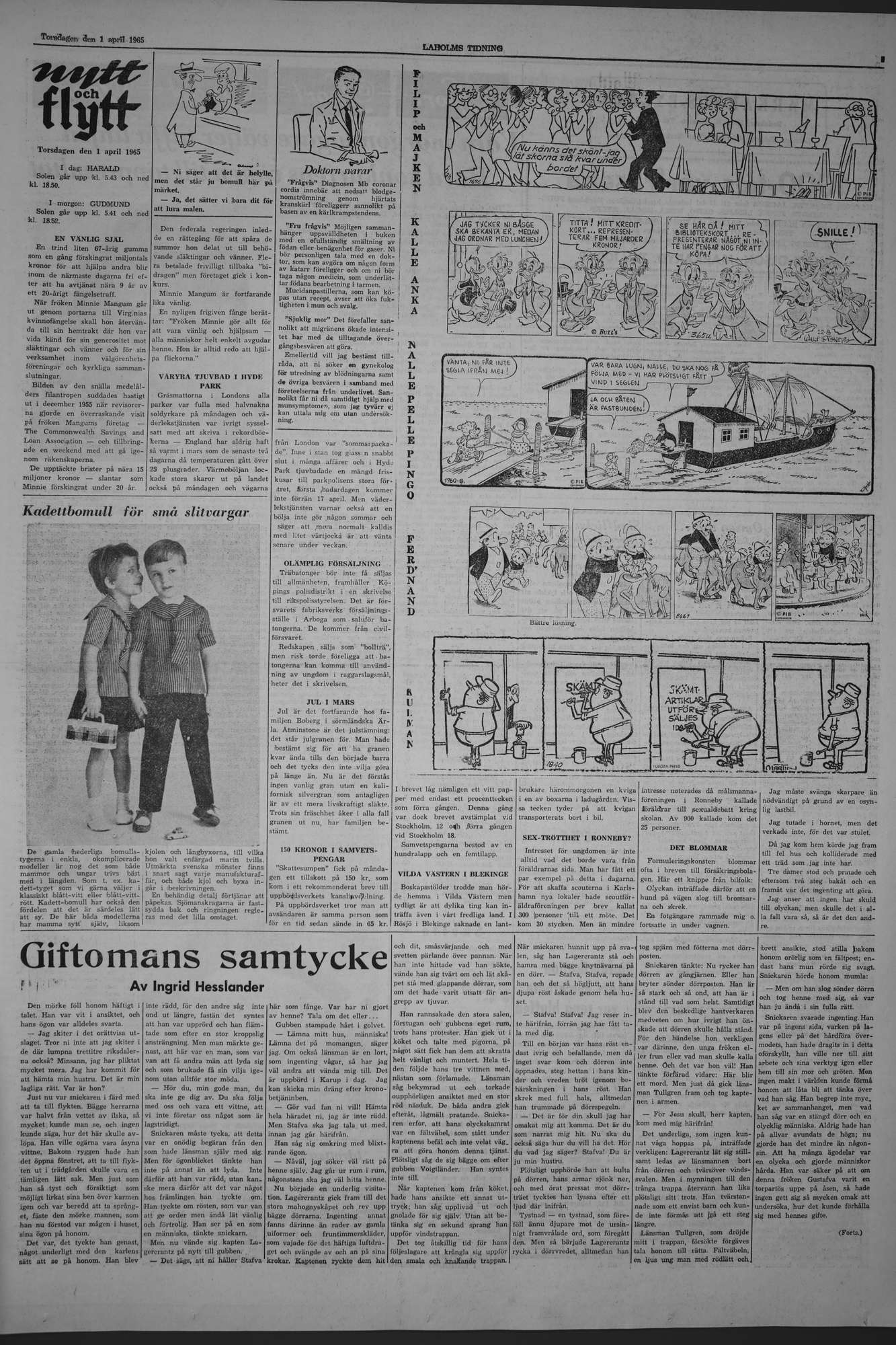 Laholms Tidning Torsdag 1 april 1965, sida 5