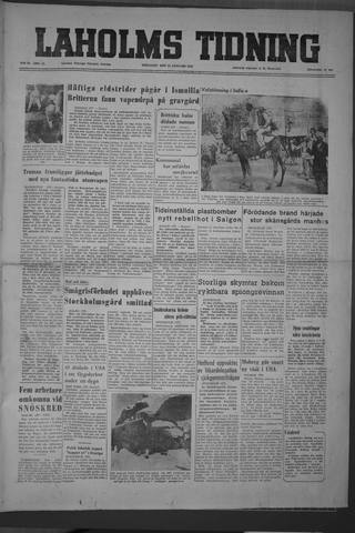 Förstasidan, Tisdag 22 januari 1952