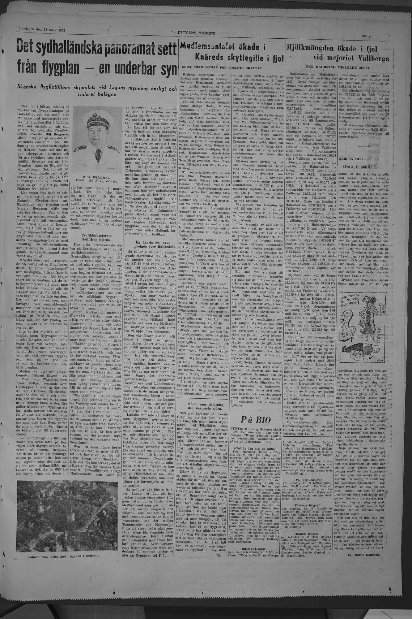 Laholms Tidning Lördag 22 mars 1952, sida 5