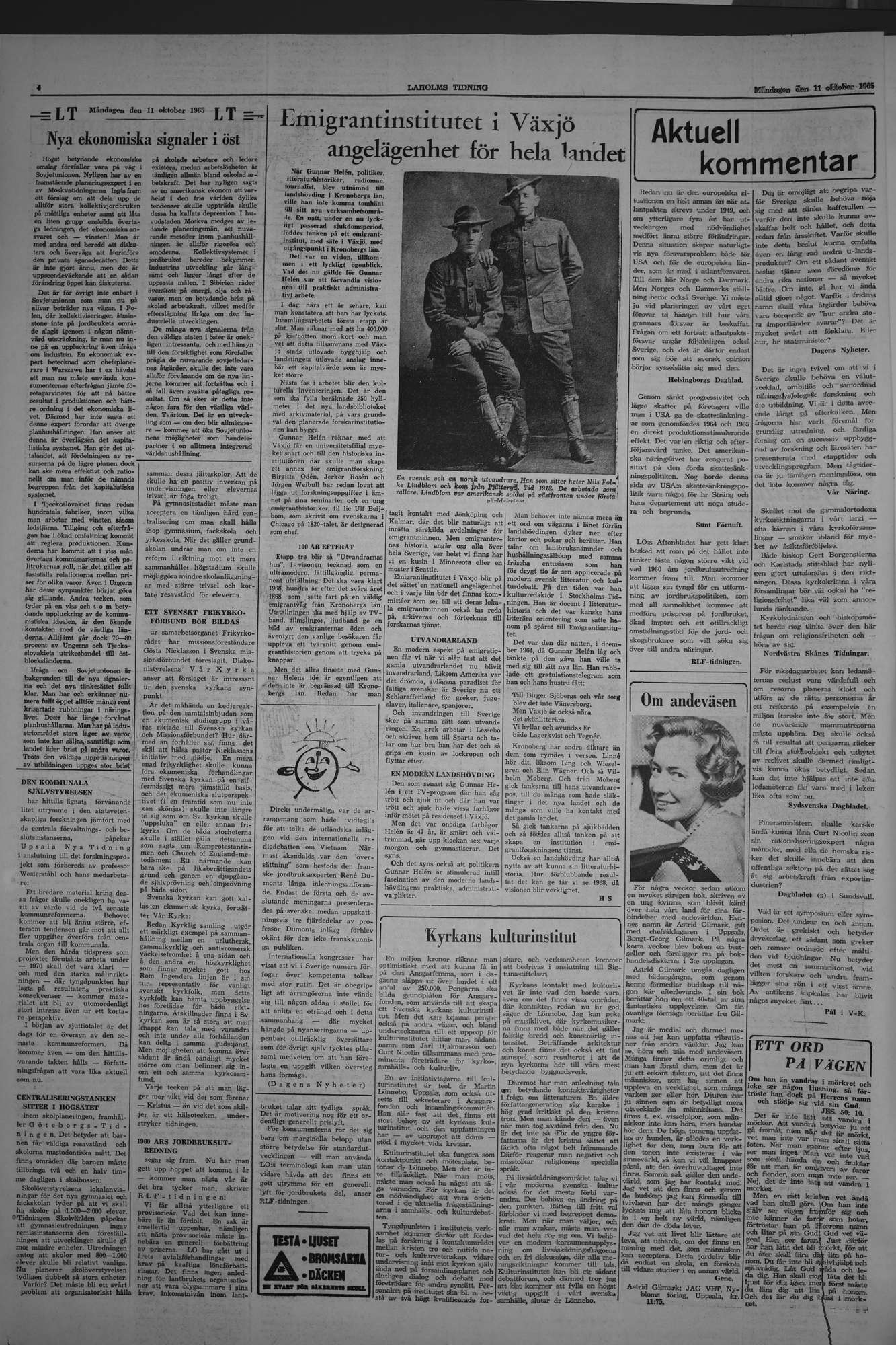 Laholms Tidning Måndag 11 oktober 1965, sida 4