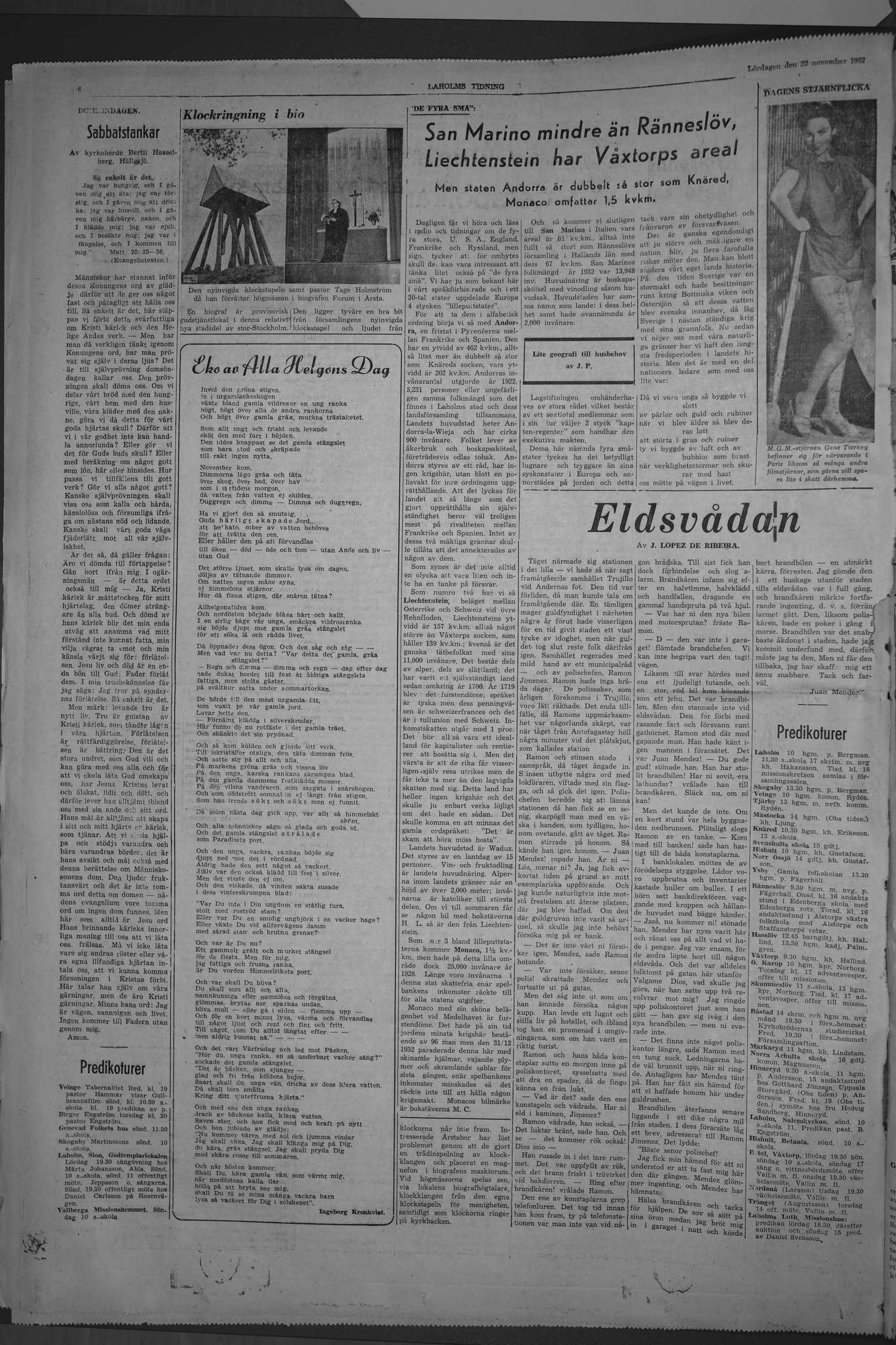 Laholms Tidning Lördag 22 november 1952, sida 6