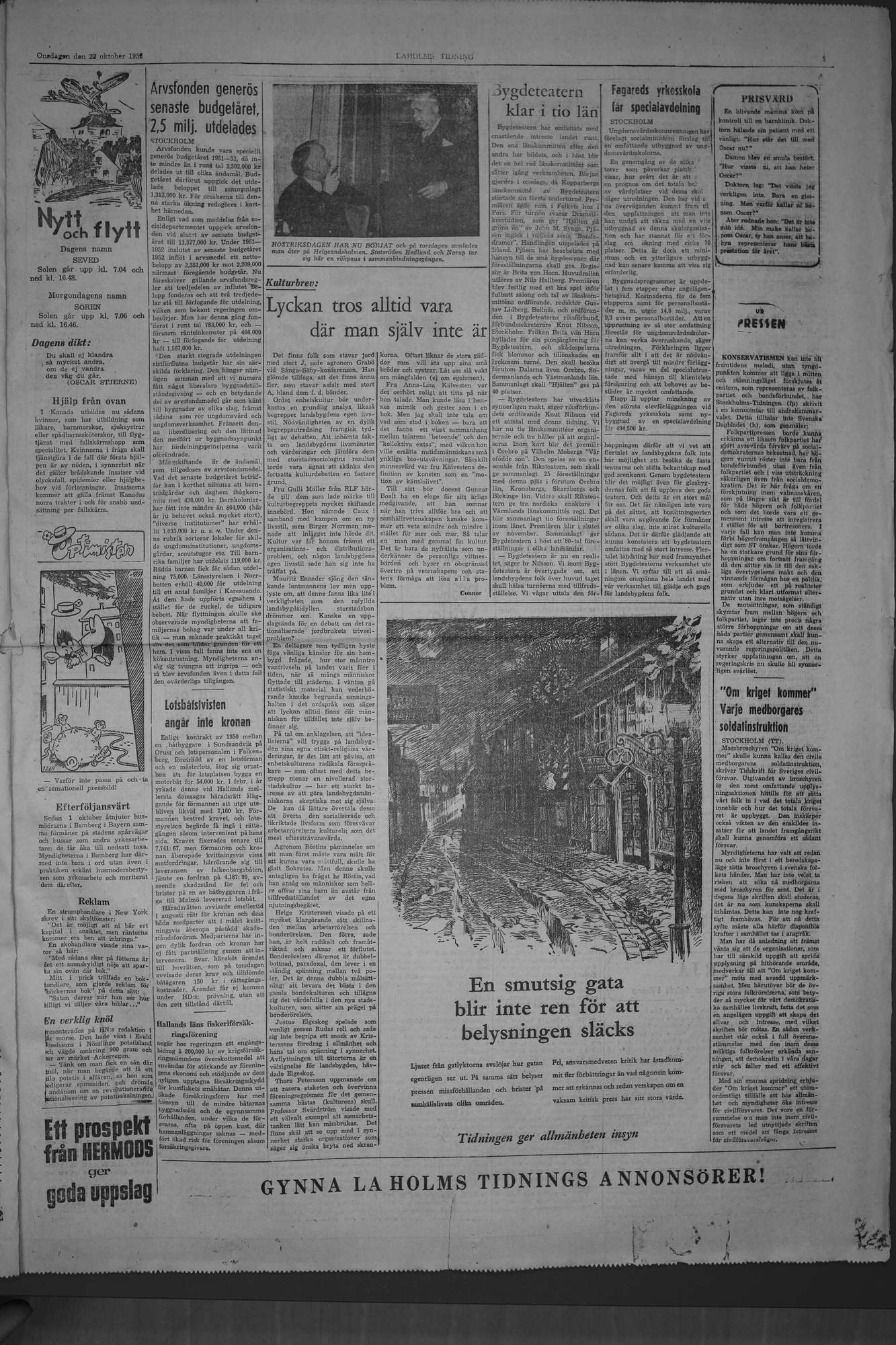 Laholms Tidning Onsdag 22 oktober 1952, sida 5