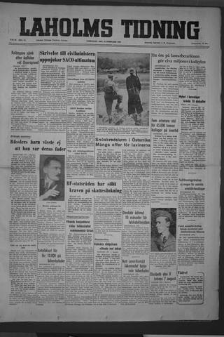 Förstasidan, Lördag 23 februari 1952