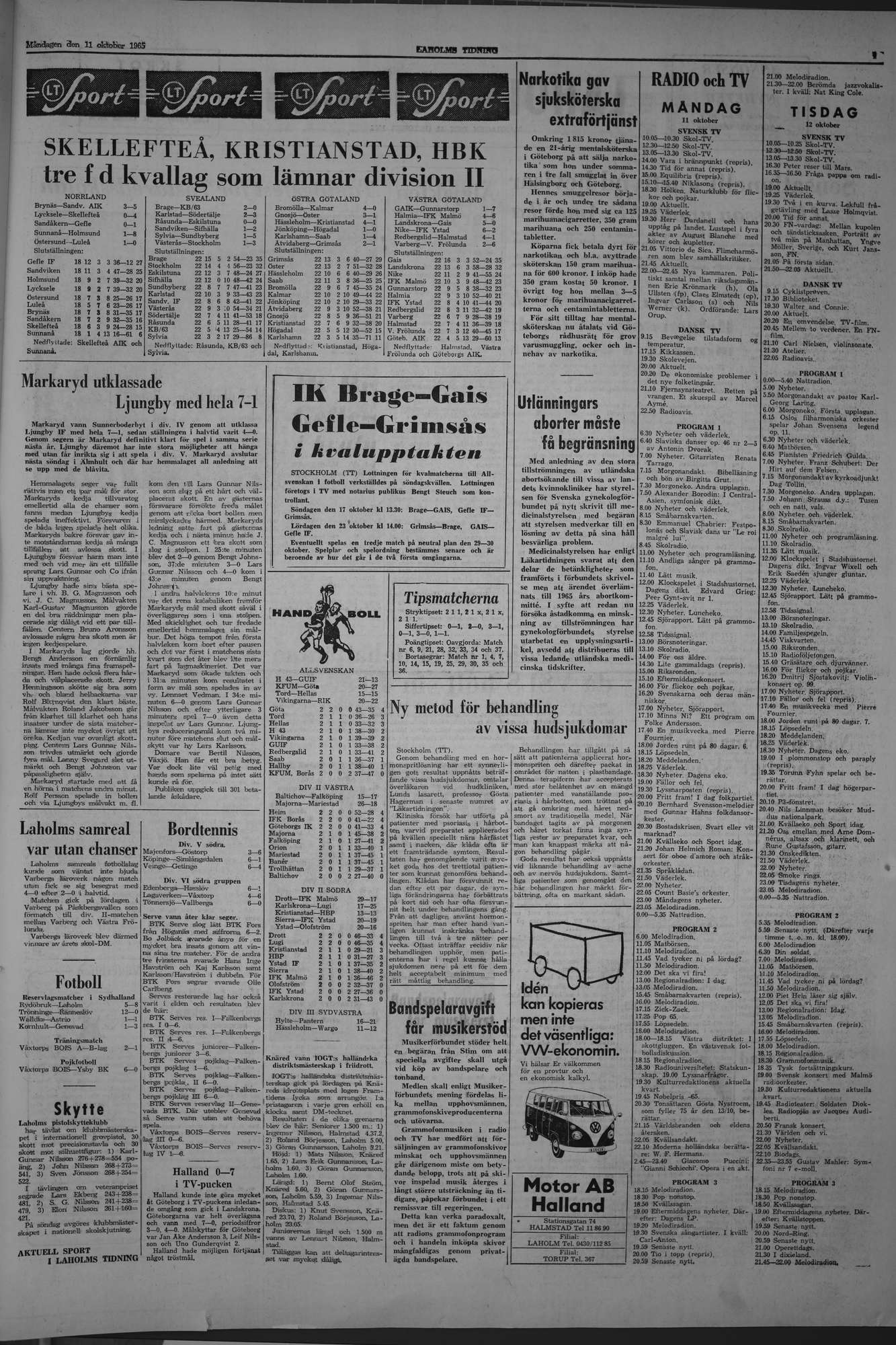Laholms Tidning Måndag 11 oktober 1965, sida 7