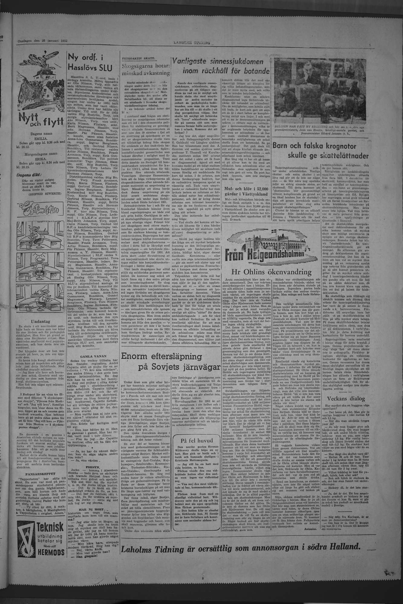 Laholms Tidning Onsdag 23 januari 1952, sida 5