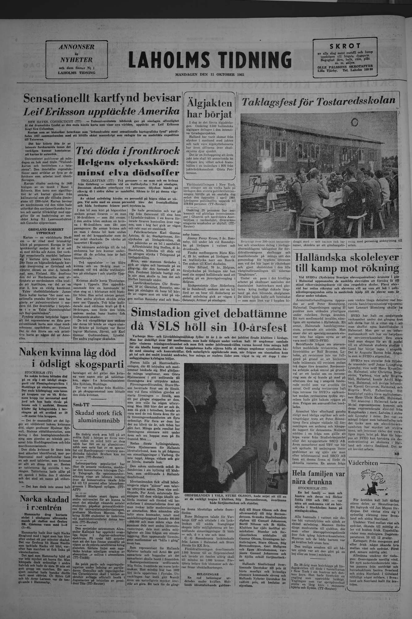 Laholms Tidning Måndag 11 oktober 1965, sida 8