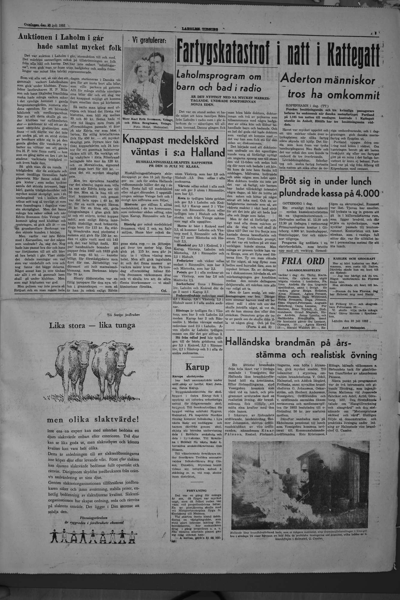 Laholms Tidning Onsdag 23 juli 1952, sida 3