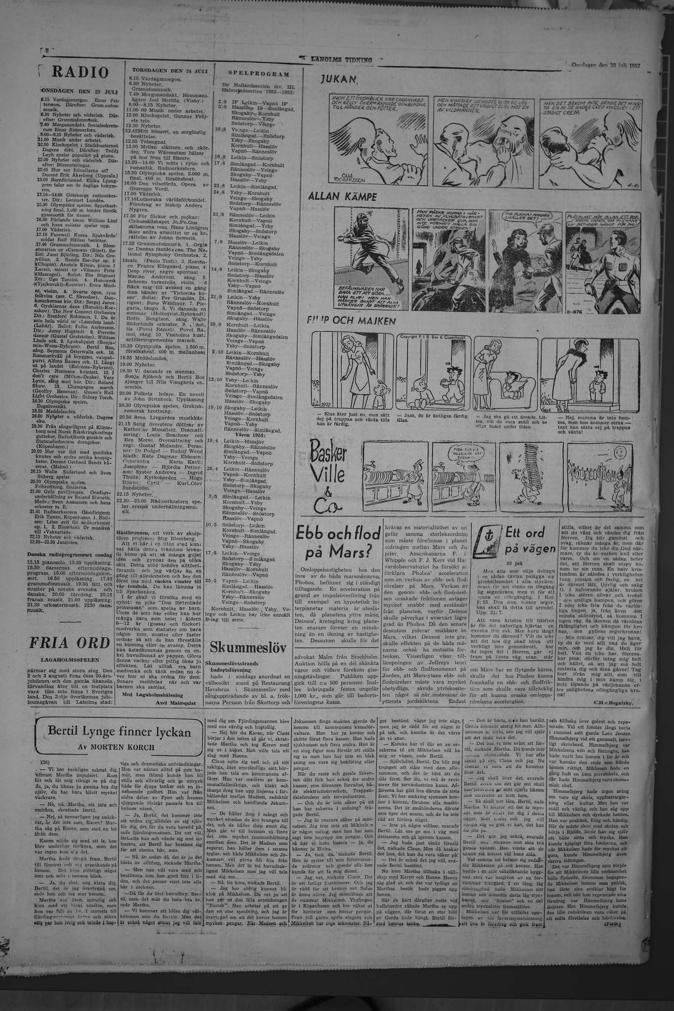 Laholms Tidning Onsdag 23 juli 1952, sida 8