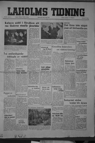 Förstasidan, Fredag 23 maj 1952