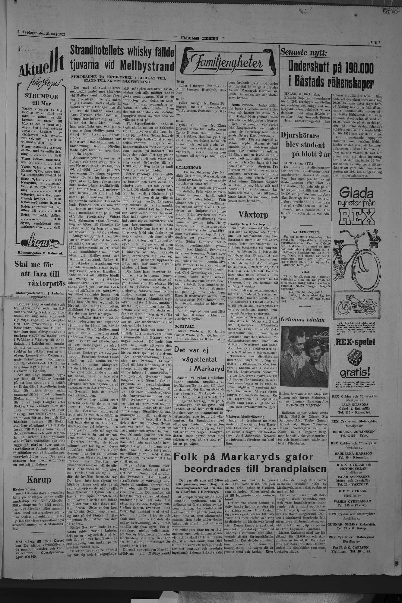 Laholms Tidning Fredag 23 maj 1952, sida 3