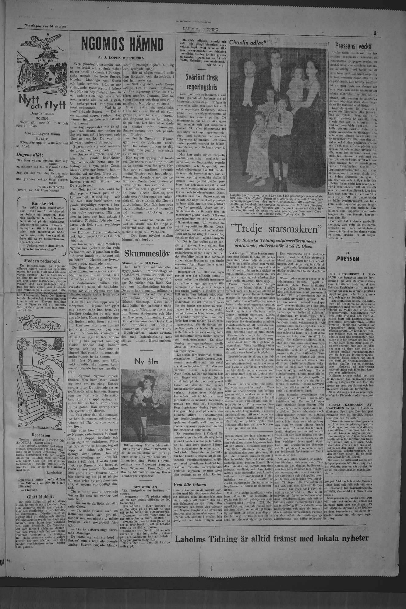 Laholms Tidning Torsdag 23 oktober 1952, sida 5