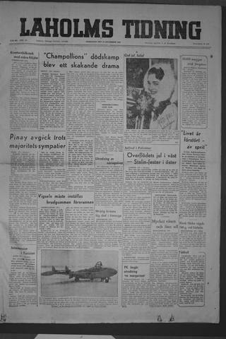 Förstasidan, Onsdag 24 december 1952