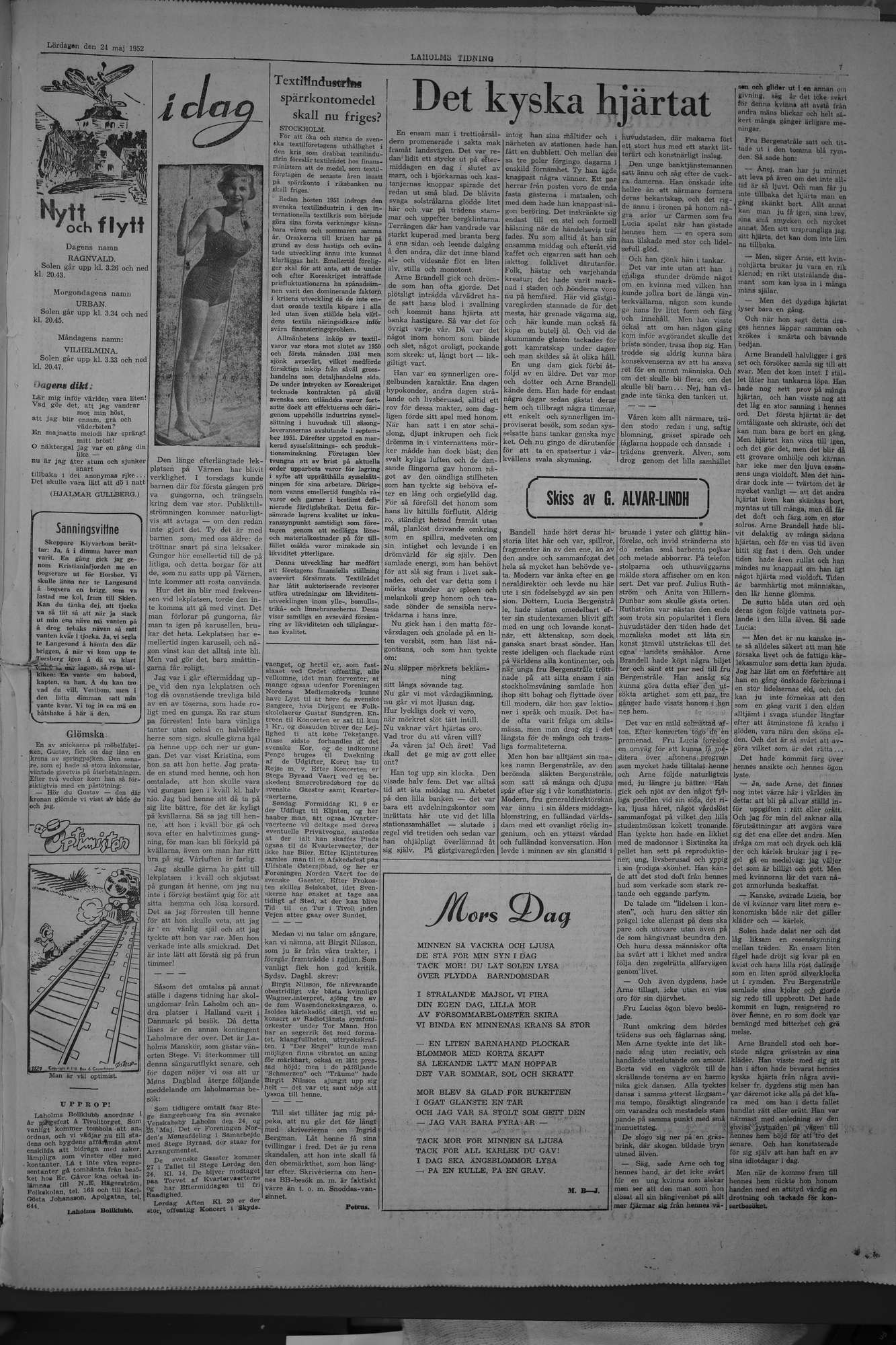 Laholms Tidning Lördag 24 maj 1952, sida 7