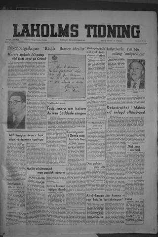 Förstasidan, Måndag 24 november 1952